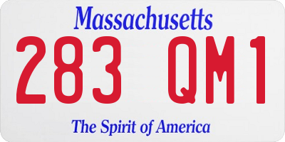 MA license plate 283QM1