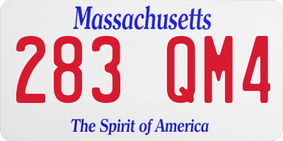 MA license plate 283QM4