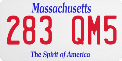 MA license plate 283QM5