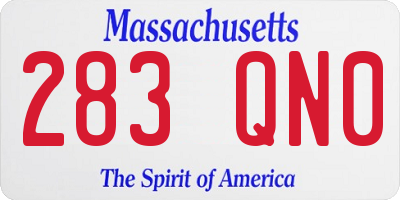 MA license plate 283QN0