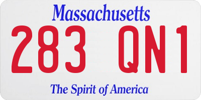 MA license plate 283QN1