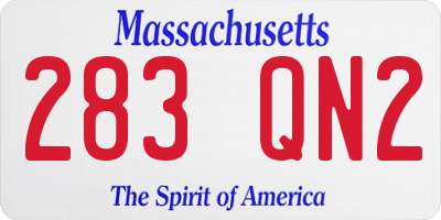 MA license plate 283QN2