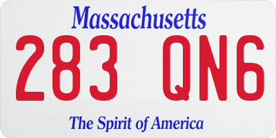 MA license plate 283QN6