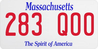 MA license plate 283QO0