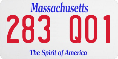MA license plate 283QO1