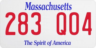 MA license plate 283QO4