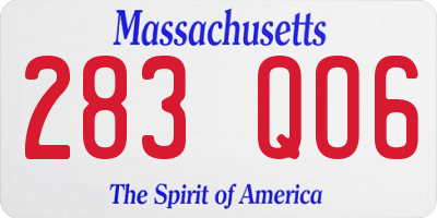 MA license plate 283QO6