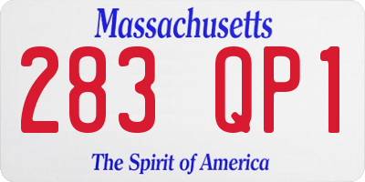 MA license plate 283QP1