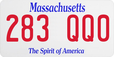 MA license plate 283QQ0