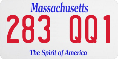 MA license plate 283QQ1