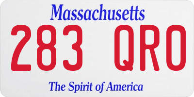 MA license plate 283QR0