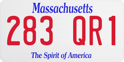 MA license plate 283QR1