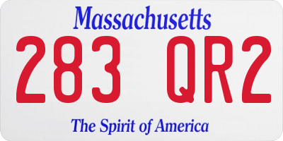 MA license plate 283QR2