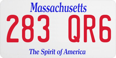 MA license plate 283QR6