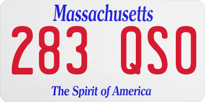 MA license plate 283QS0