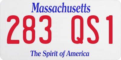 MA license plate 283QS1