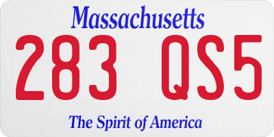 MA license plate 283QS5