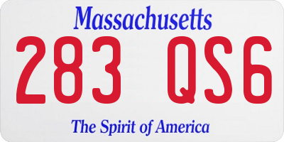MA license plate 283QS6