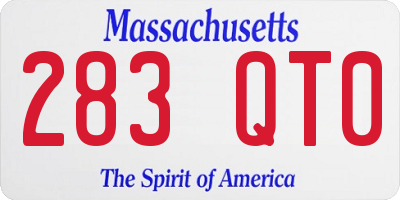 MA license plate 283QT0