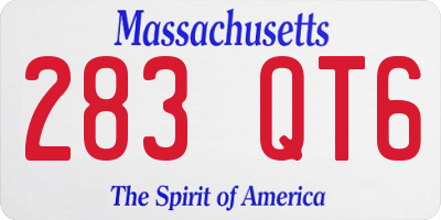 MA license plate 283QT6