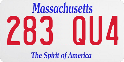 MA license plate 283QU4