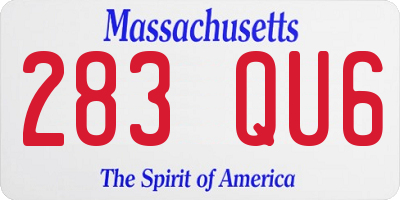 MA license plate 283QU6