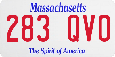 MA license plate 283QV0