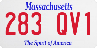 MA license plate 283QV1