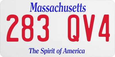 MA license plate 283QV4