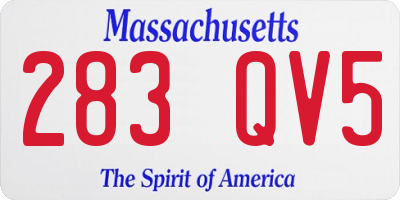 MA license plate 283QV5