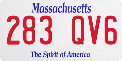 MA license plate 283QV6