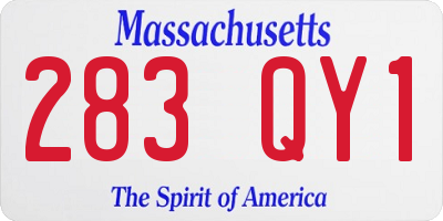 MA license plate 283QY1