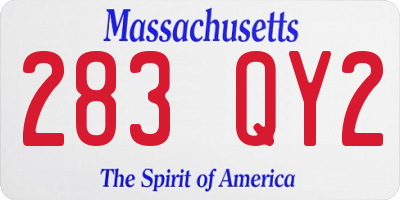 MA license plate 283QY2