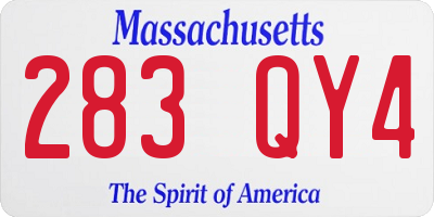 MA license plate 283QY4