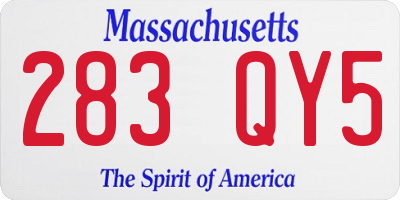 MA license plate 283QY5