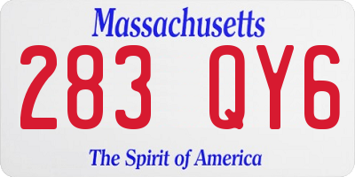 MA license plate 283QY6