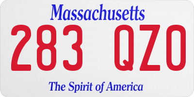 MA license plate 283QZ0