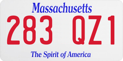 MA license plate 283QZ1