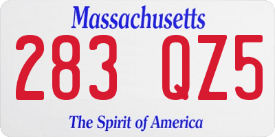 MA license plate 283QZ5