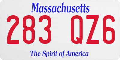 MA license plate 283QZ6
