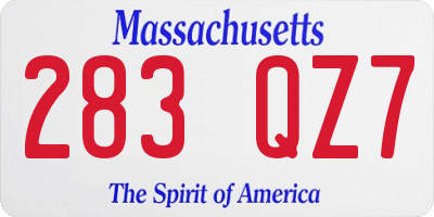 MA license plate 283QZ7