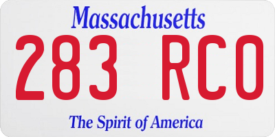 MA license plate 283RC0