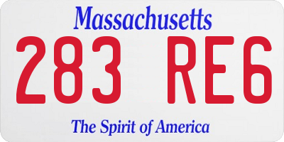 MA license plate 283RE6