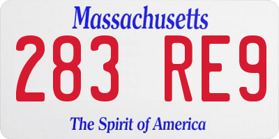 MA license plate 283RE9