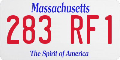 MA license plate 283RF1