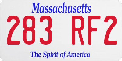 MA license plate 283RF2