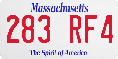 MA license plate 283RF4