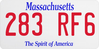 MA license plate 283RF6