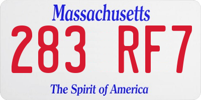 MA license plate 283RF7