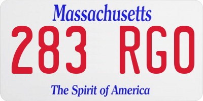 MA license plate 283RG0